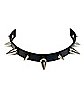 Faux Leather Long and Short Spiked Choker Necklace