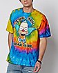 Tie Dye Krusty the Clown T Shirt - The Simpsons