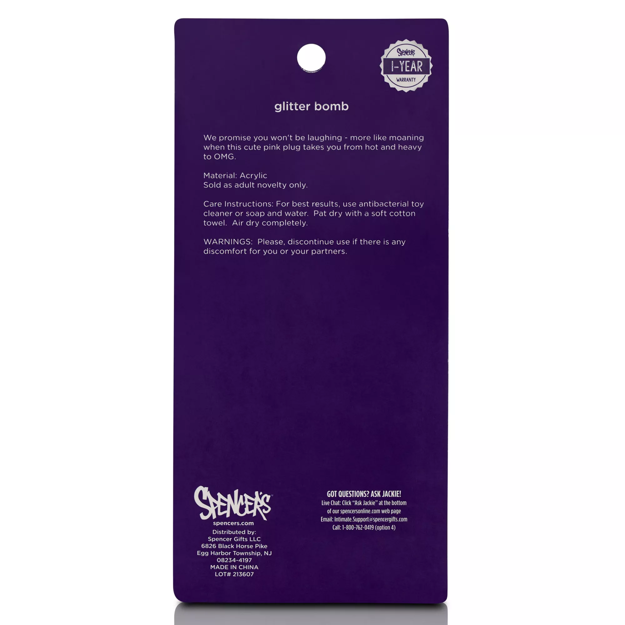 Glitter Bomb Butt Plug 3 Inch - Hott Love at Spencer's