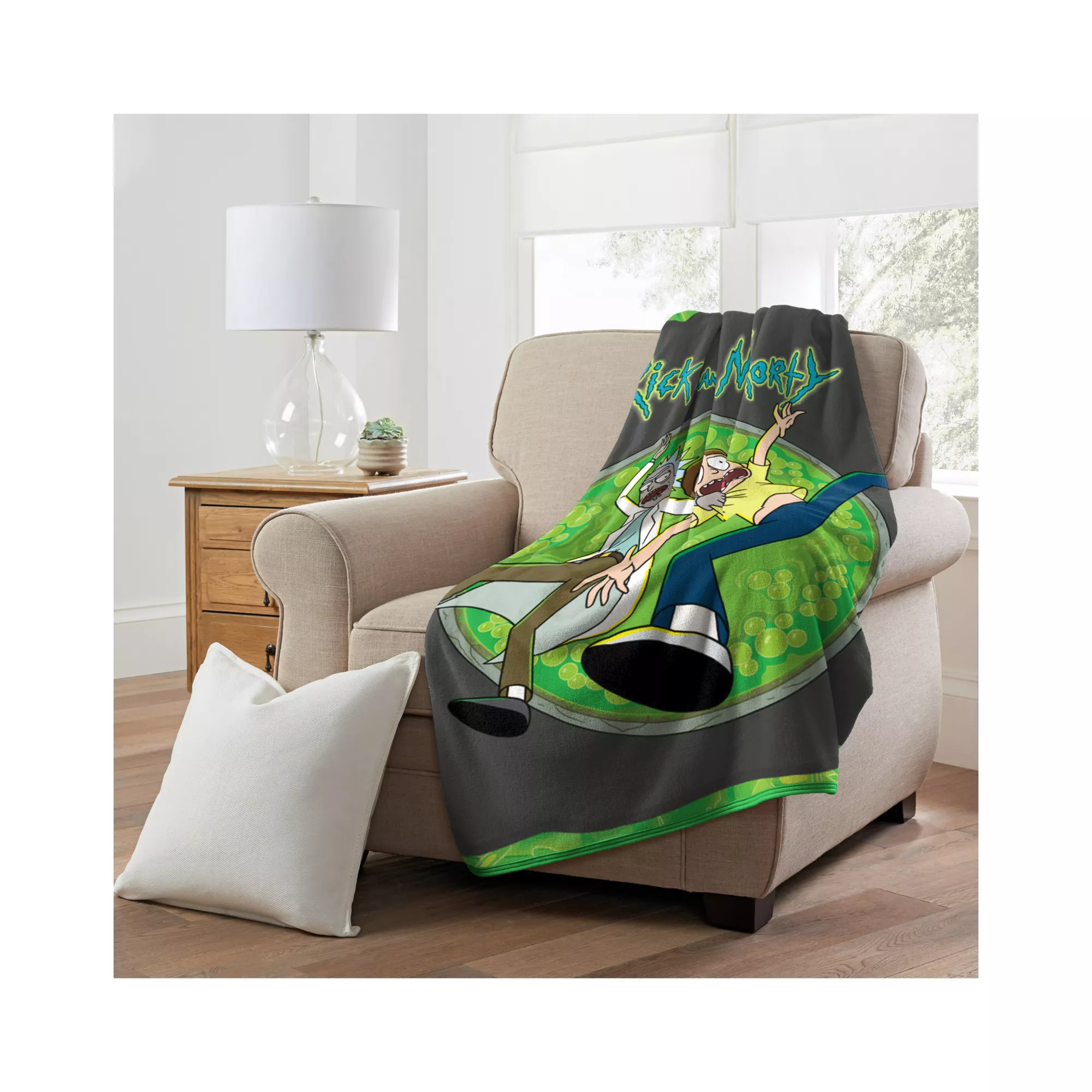 Space Zoom Rick and Morty Fleece Blanket at Spencer's