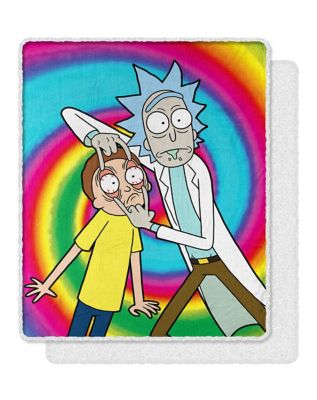 Eyes Wide Rick and Morty Fleece Blanket - Spencer's