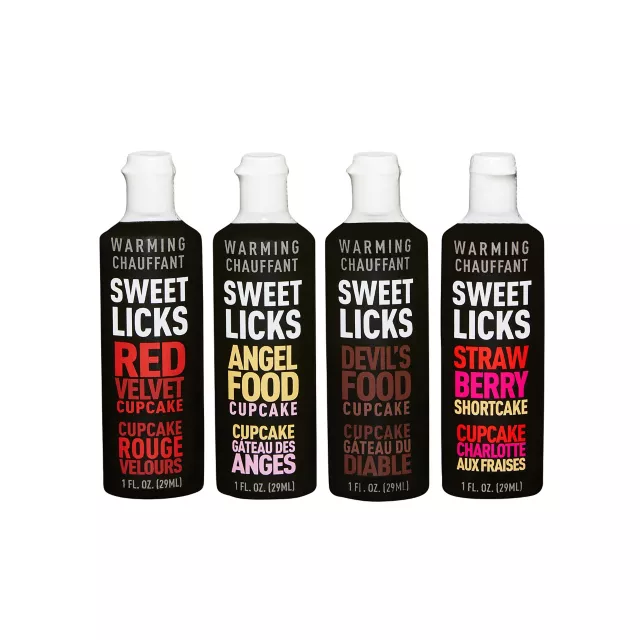 Warming Cupcake Flavored Glide 4 Pack 1 oz. - Sweet Licks at Spencer's