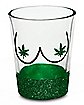 Weed Leaf Boobies Shot Glass - 1.5 oz.