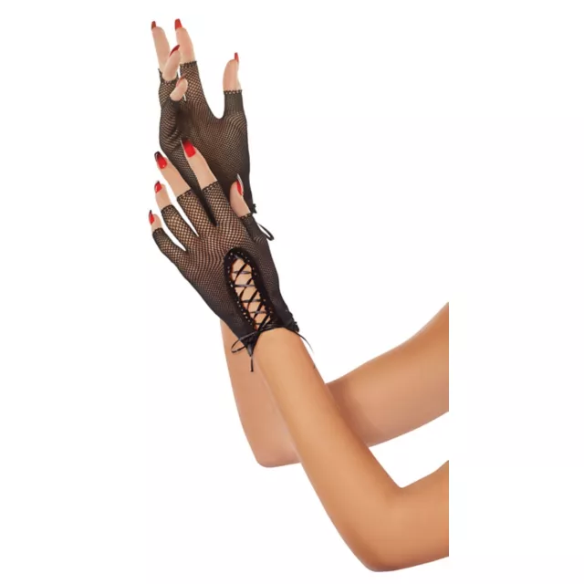 Black Lace Fishnet Gloves at Spencer's