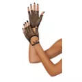 Black Fishnet Bow Gloves at Spencer's