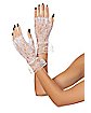 White Lace Ruffle Gloves