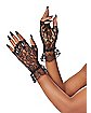 Black Lace Ruffle Gloves