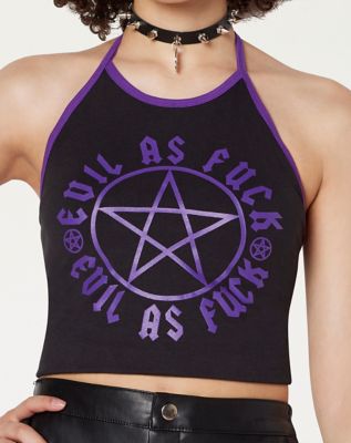 Evil AF Halter Crop Top