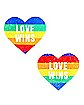 Love Wins Rainbow Heart Glitter Nipple Pasties