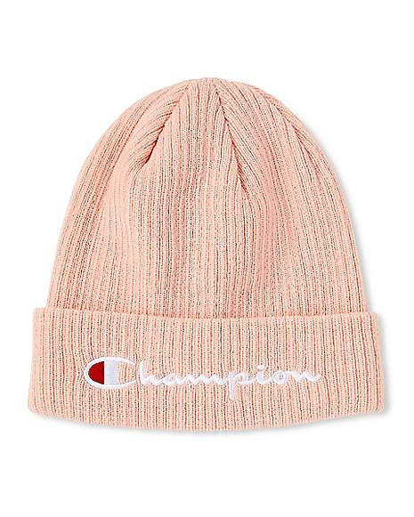 Pink Champion Cuff Beanie Hat - Spencer\'s