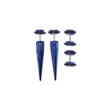 Multi-Pack Blue and Black Fake Tapers and Plugs 2 Pair - 18 Gauge at Spencer's