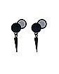 Black Spike Magnetic Fake Dangle Earrings