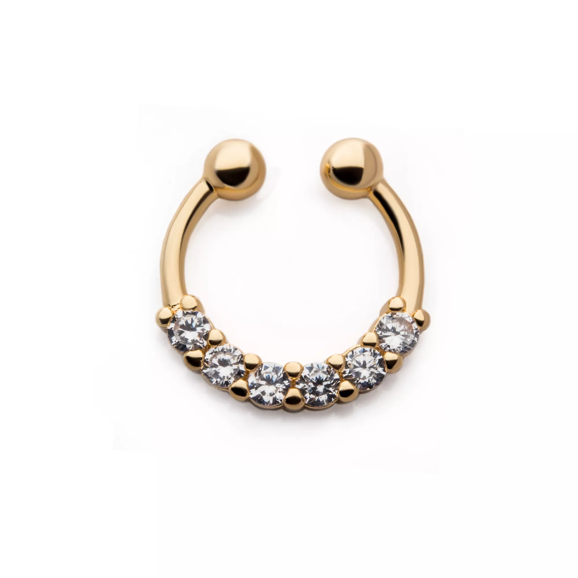 CZ Goldplated Fake Septum Ring at Spencer's