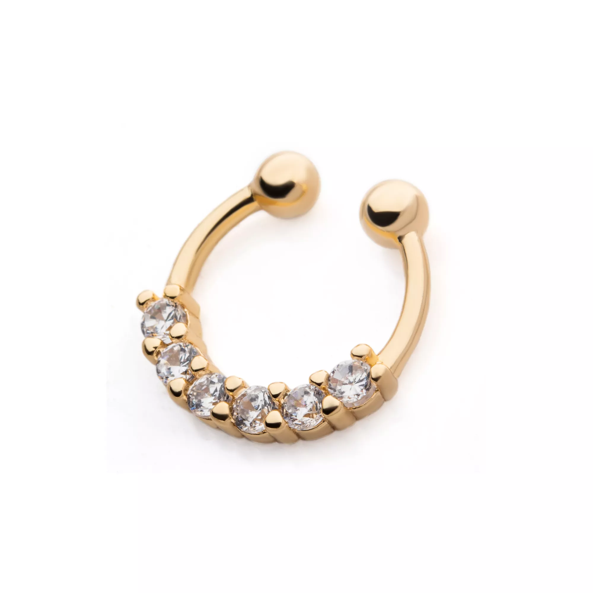 CZ Goldplated Fake Septum Ring at Spencer's