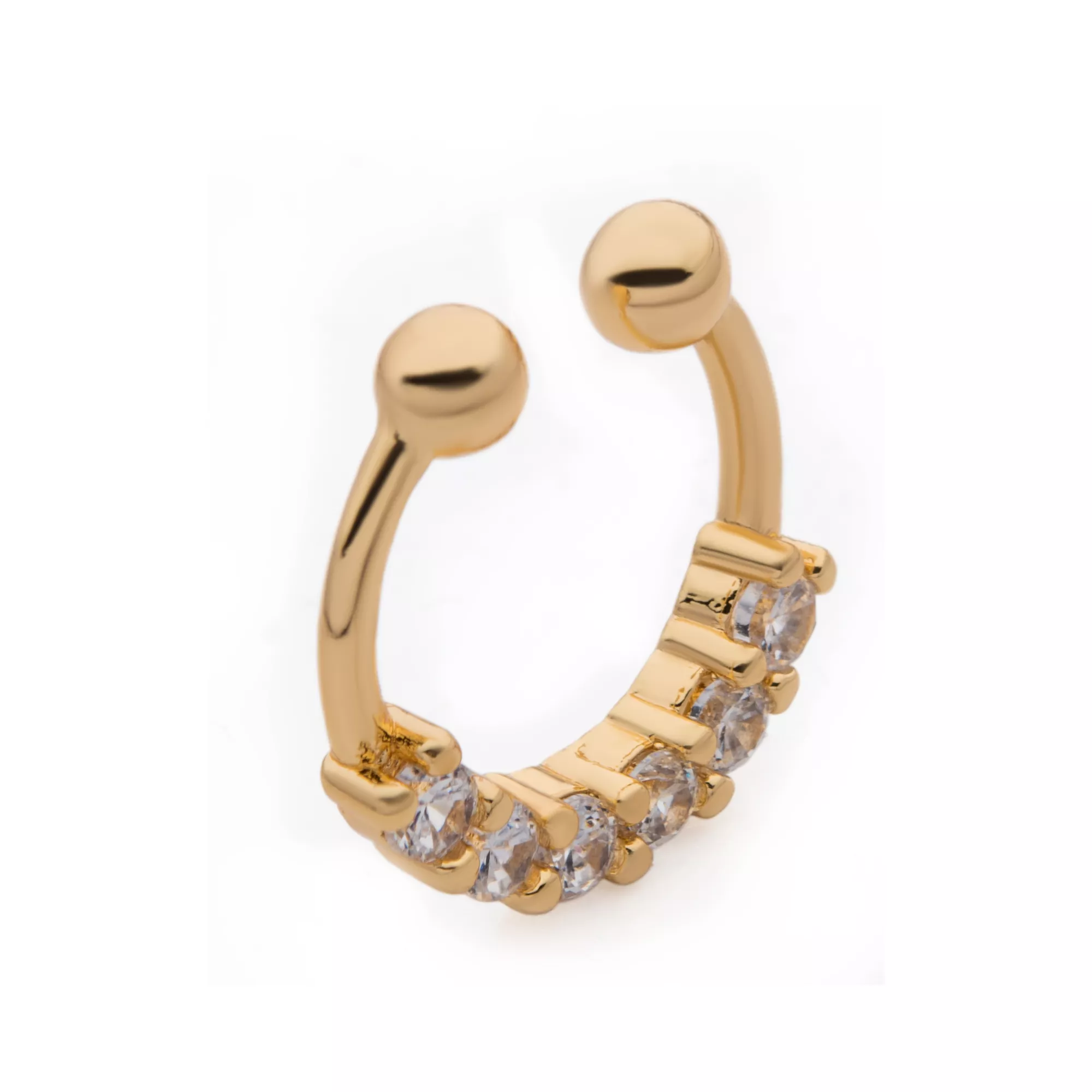 CZ Goldplated Fake Septum Ring at Spencer's