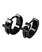Black Cross Huggie Hoop Earrings - 18 Gauge
