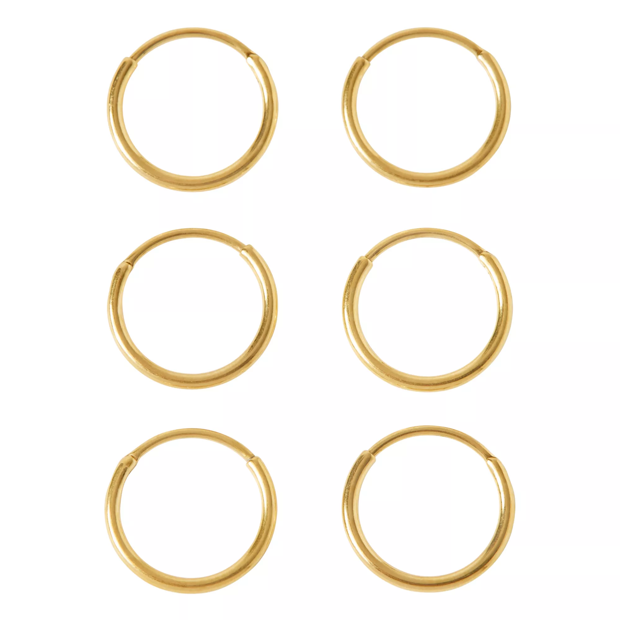 Multi-Pack Goldtone Endless Hoop Earrings 6 Pack - 20 Gauge at Spencer's