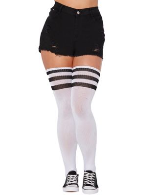 Plus size shop thigh high socks