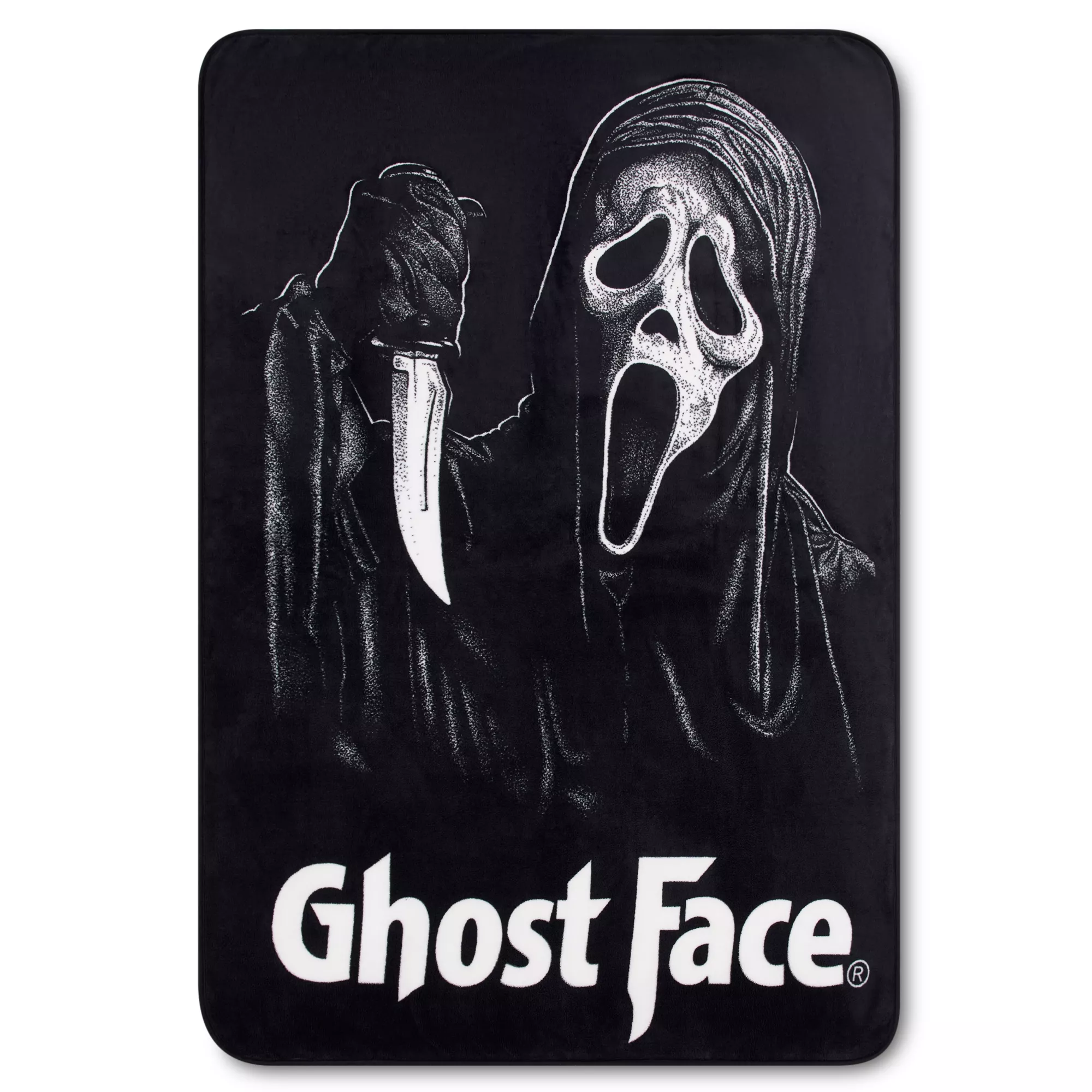 Knife Ghost Face Fleece Blanket