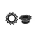 CZ Black Flower Screw Fit Tunnels at Spencer's