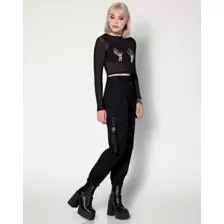 Skeleton Mesh Crop Top at Spencer's
