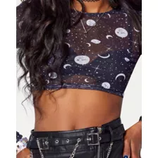 Celestial Mesh Crop Top at Spencer's