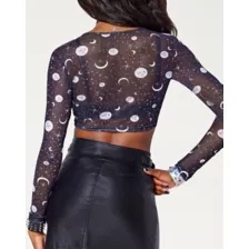 Celestial Mesh Crop Top at Spencer's