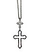 Cutout Double Cross Chain Necklace