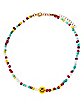 Smiley Face Beaded Choker Necklace
