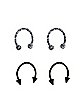 Multi-Pack Speckled Horseshoe Rings 2 Pair - 16 Gauge