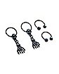 Multi-Pack Skull and Claw Captive Rings and Horseshoe Rings 2 Pair - 16 Gauge