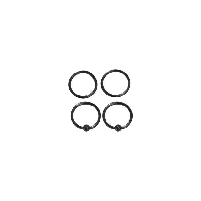 Multi-Pack Black Captive Rings - 2 Pair at Spencer's