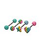 Multi-Pack Layer Star and Heart Barbells 4 Pack - 14 Gauge