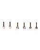 Multi-Pack CZ and Clear G23 Titanium Nose Pins 6 Pack - 20 Gauge