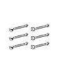 Multi-Pack CZ and Round Ball Bone Nose Rings 6 Pack - 22 Gauge