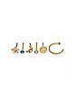 Multi-Pack Moon and Star Nose Rings 6 Pack - 20 Gauge