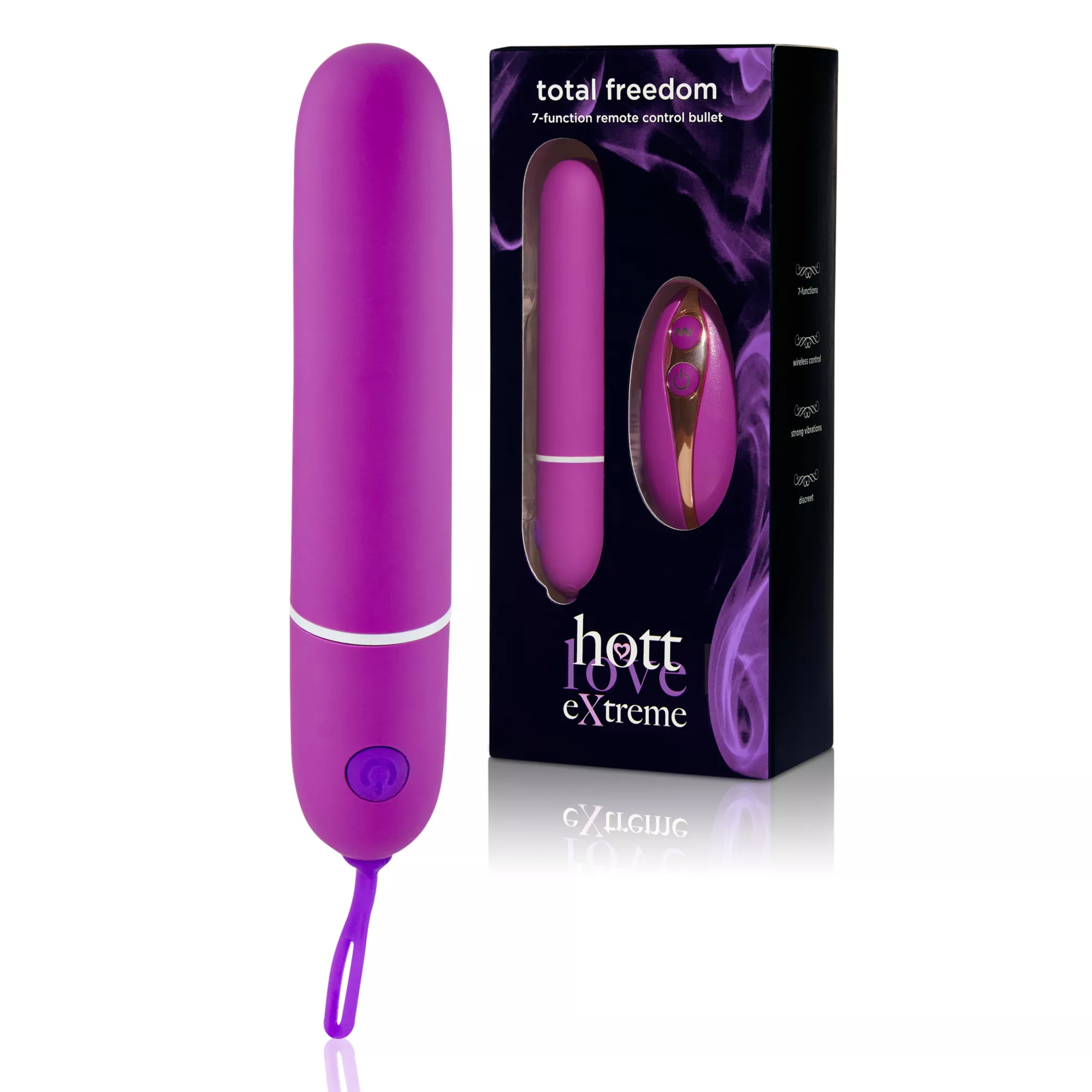 Total Freedom 7-Function Waterproof Remote Control Bullet Vibrator 4.4 Inch - Hott Love Extreme
