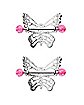 Skull Butterfly Nipple Barbells - 14 Gauge
