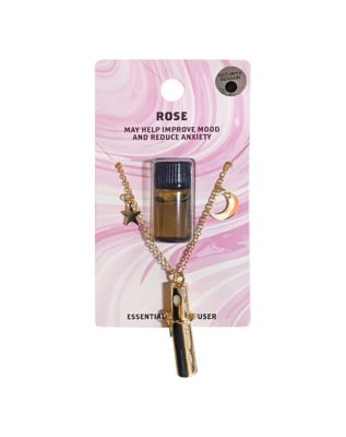 Sun and Moon Rose Oil Diffuser Chain Necklace