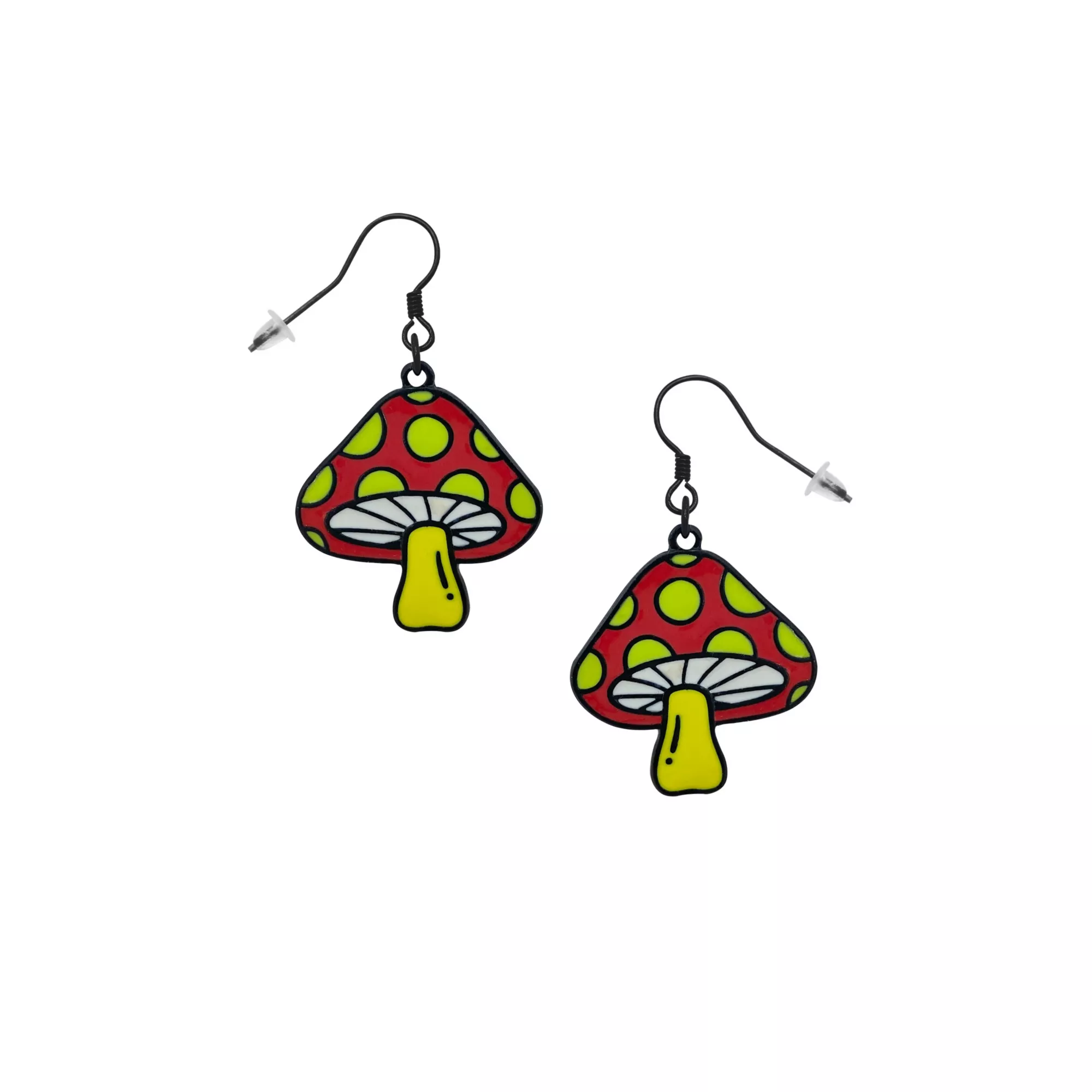 Red and Yellow Mushroom Dangle Earrings - 18 Gauge at Spencer's