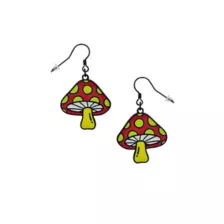 Red and Yellow Mushroom Dangle Earrings - 18 Gauge at Spencer's