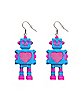 Robot Heart Dangle Earrings - 18 Gauge