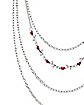 Four Row Roses Curb Chain Necklace