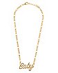Goldtone Baby Nameplate Necklace