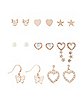 Multi-Pack CZ Heart and Star Earrings - 8 Pair