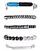 Multi-Pack Black Beaded and Cord Bracelets - 5 Pack