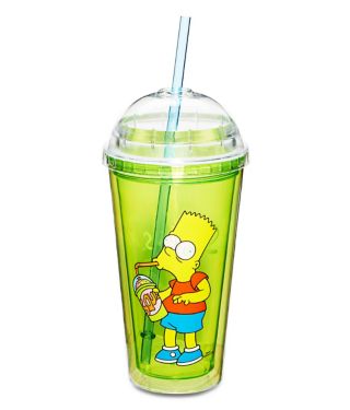 Bart Simpson Cup with Straw 16 oz. – The Simpsons