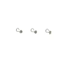 Multi-Pack Clear Gem Heart Star Flower Screw Nose Rings - 3 Pack at Spirit Halloween
