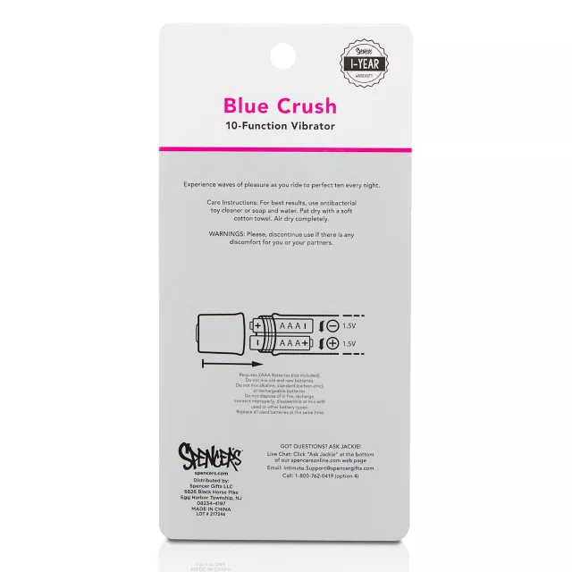 Blue Crush 10-Function Waterproof Bullet Vibrator 5 Inch - Sexology at Spencer's