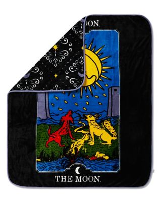 The Moon Tarot Card Fleece Blanket